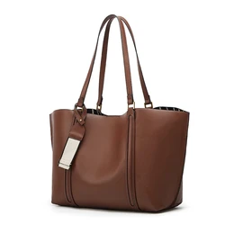 NEW Tote Bag Women's Commute Handbag Big Work Document Bag Ladies Vintage Document Large Purse Travel Coffe Color Luxury