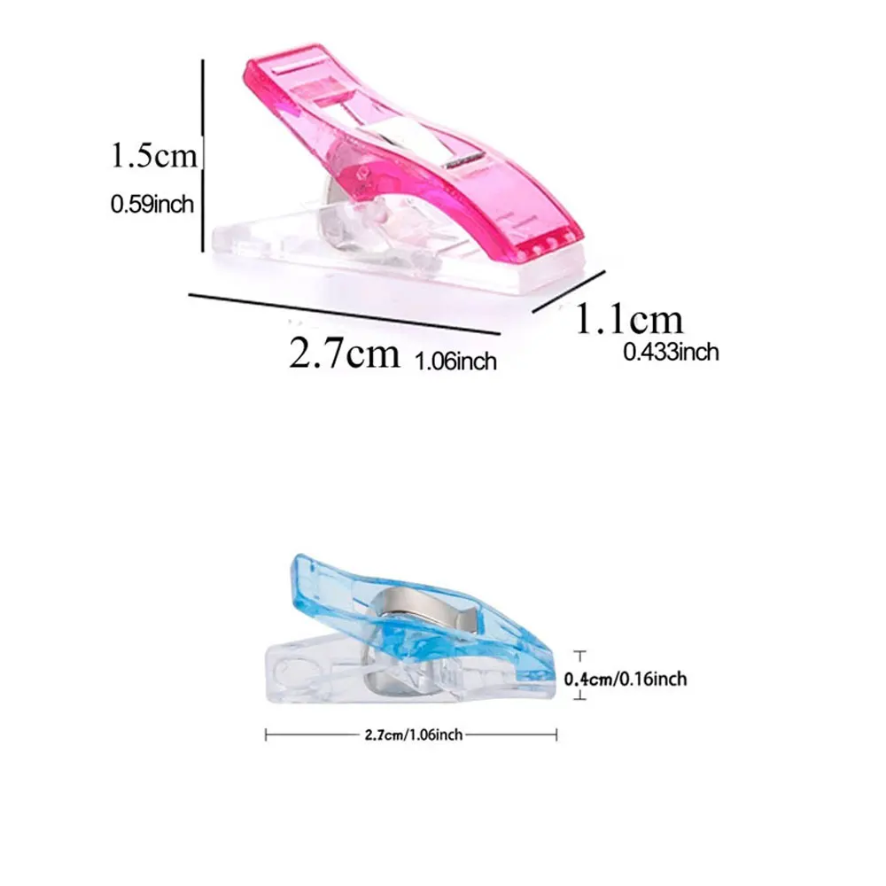 Paquete mixto de Clips de colores para el hogar y la Oficina, pinzas de plástico multifuncionales, caja de almacenamiento, artesanías de costura,