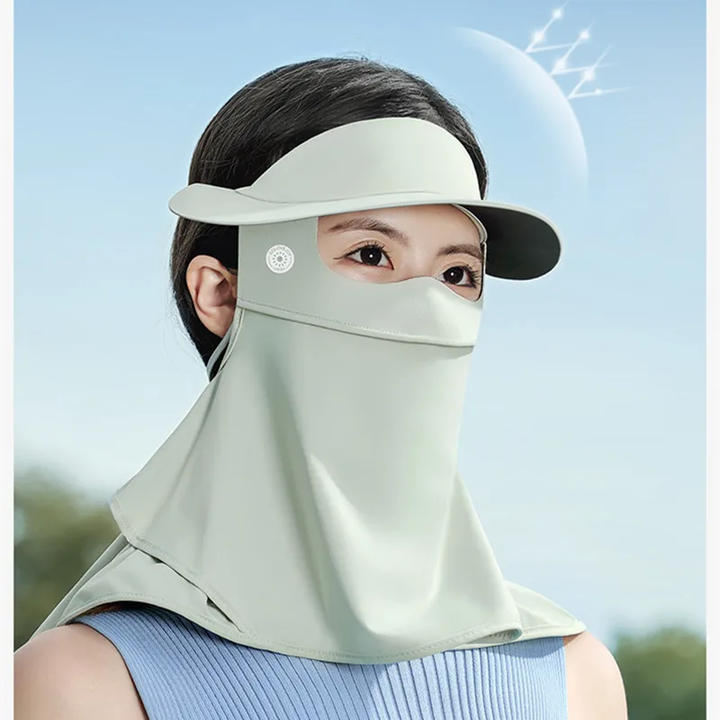 Sunny Women Face Cover Sun Protection Scarf Golf Neck Shoulder Flap Breathable Anti-UV UPF50+ Balaclava for Outdoor Cycling