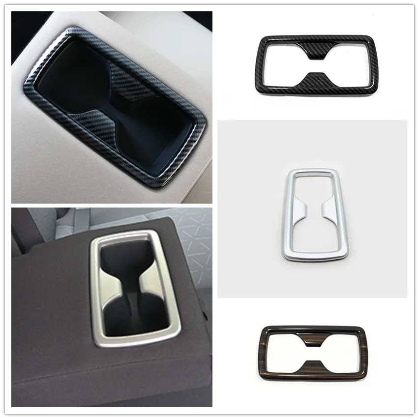 

For Toyota RAV4 RAV 4 2019 2020 2021 Interior Carbon Fiber Rear Water Cup Holder Cover Trim Kit Car Styling Accessories