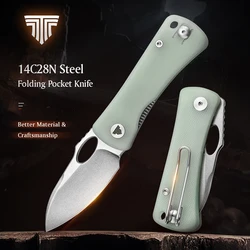 TRIVISA Folding Pocket Small Knife with Clip，2.04“14C28N Steel Blade，Mini EDC Knife for Men，G10 Handle for Women Camping Tools