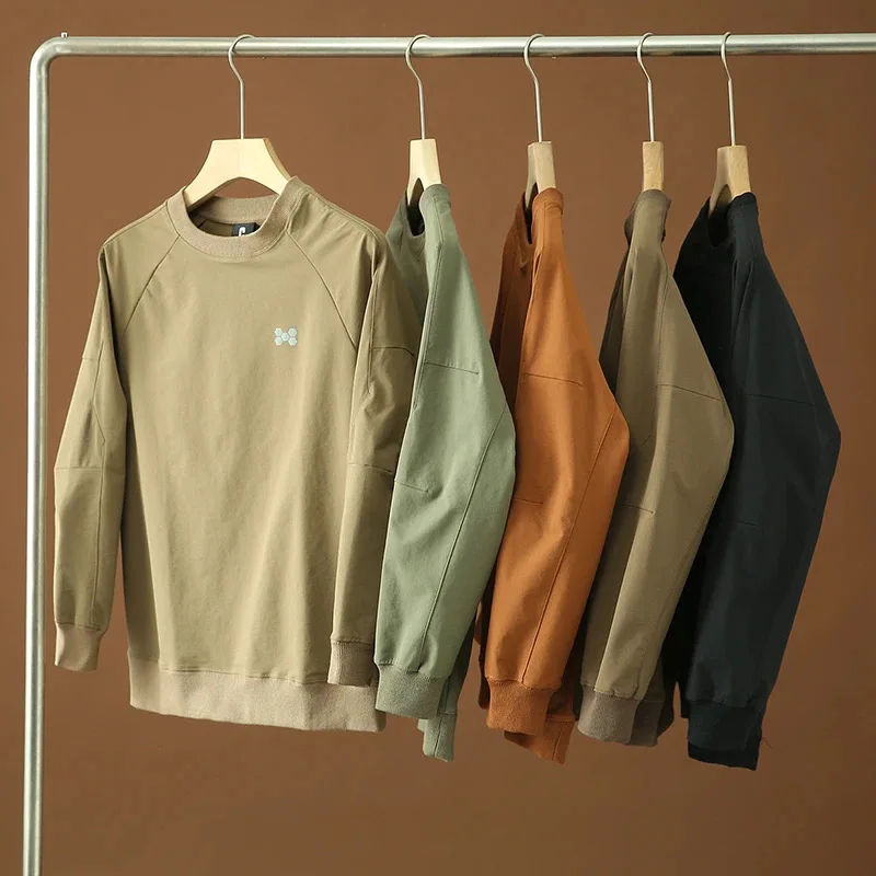 

Мужская уличная толстовка с круглым вырезом, мягкая, водоотталкивающая, износостойкая, премиум-класса, с длинным рукавом