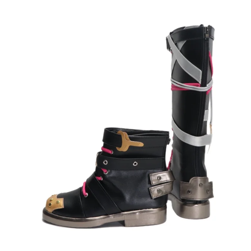 Jogo lol jinx cosplay sapatos botas arcane season2 arcane fraturado jinx pó botas de couro do plutônio das mulheres dos homens festa de halloween