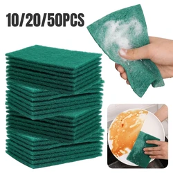 10/20/50PCS Scrub Pads Sponge Household Kitchen Scrubbing Pad Scratch Free Reusable Dishwashing Towel Frosted Pot Bowl Brush