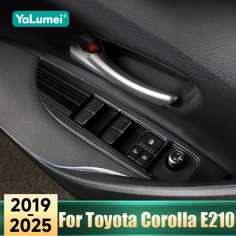 Für Toyota Corolla E210 2019-2021 2022 2023 2024 2025 Hybrid Edelstahl Auto Innen-Armlehnen-Fensterheber-Schalter-Abdeckung