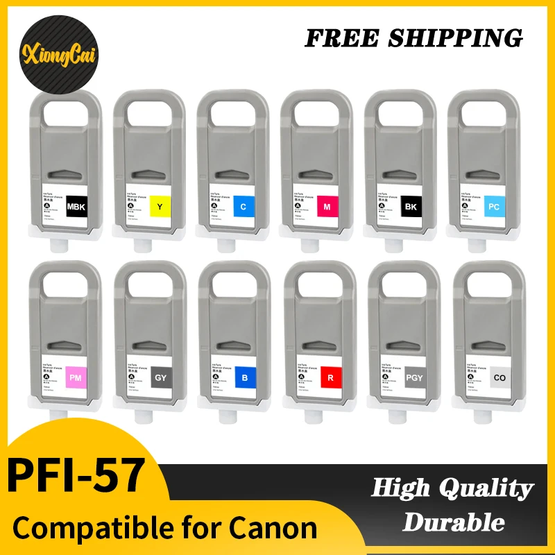 

700ML PFI-57 PFI57 Compatible Ink Cartridge With Ink For Canon imagePROGRAF PRO 520 540 540s 560s Printer 12 colors available