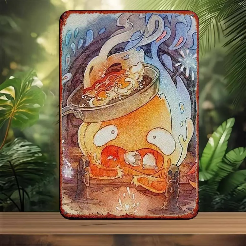 قطعة واحدة، لافتة من القصدير، "لوحة القصدير لوعاء الغليان: ديكور مشهد المطبخ الإبداعي" مناسبة لغرفة النوم والبار والجراج والحديقة والديكور الخارجي