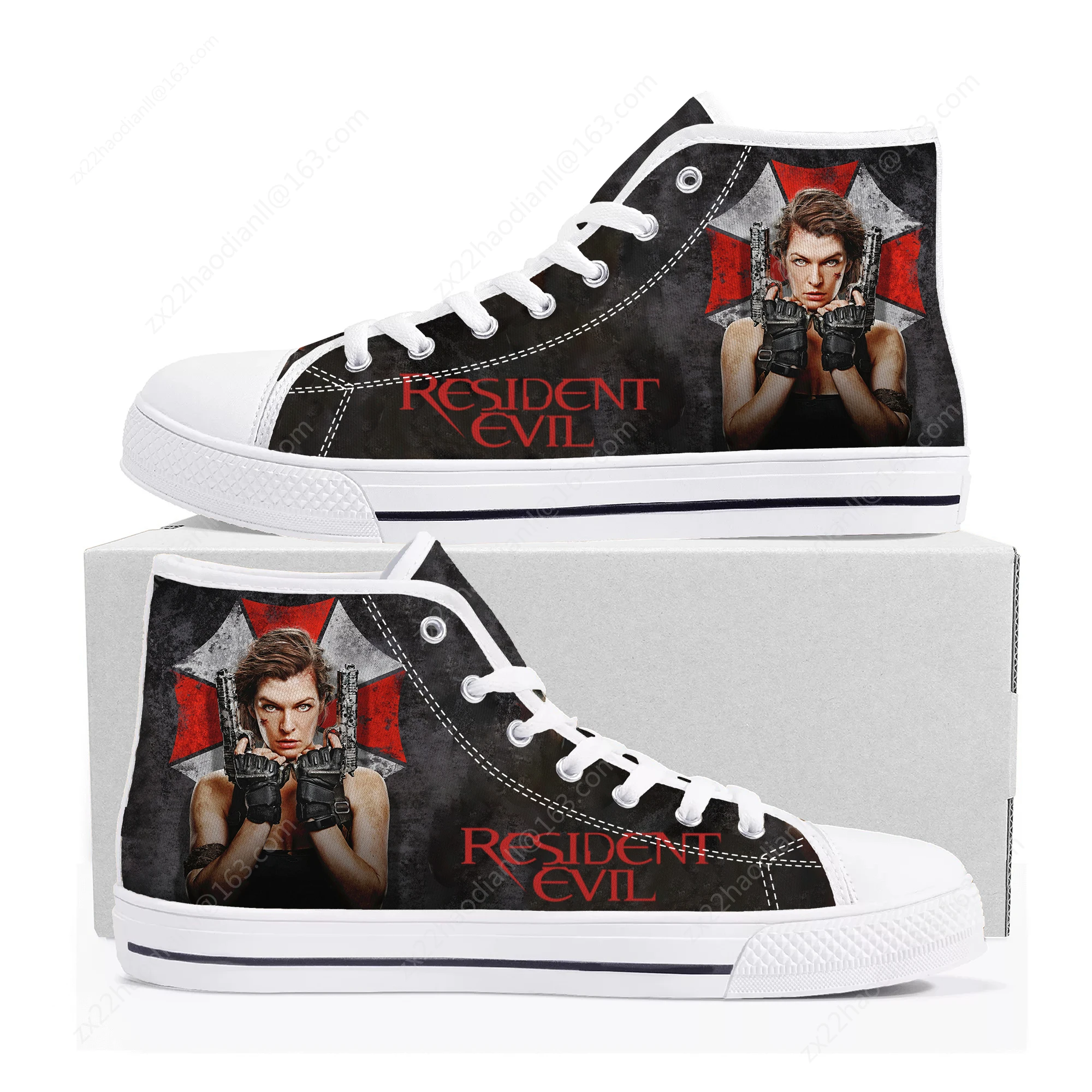 Umbrella Corporation High Top Sneakers Mens Womens Teenager Zombie Horror Movie Canvas Sneaker couple Shoe Casual Custom Shoes