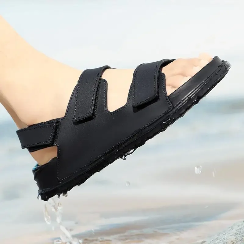 Men Hook&loop Sandals Slip-on Men Summer Platform Wedge Slides Breathable Slippers Comfortable Pvc Shoes Breathable Beach Shoes