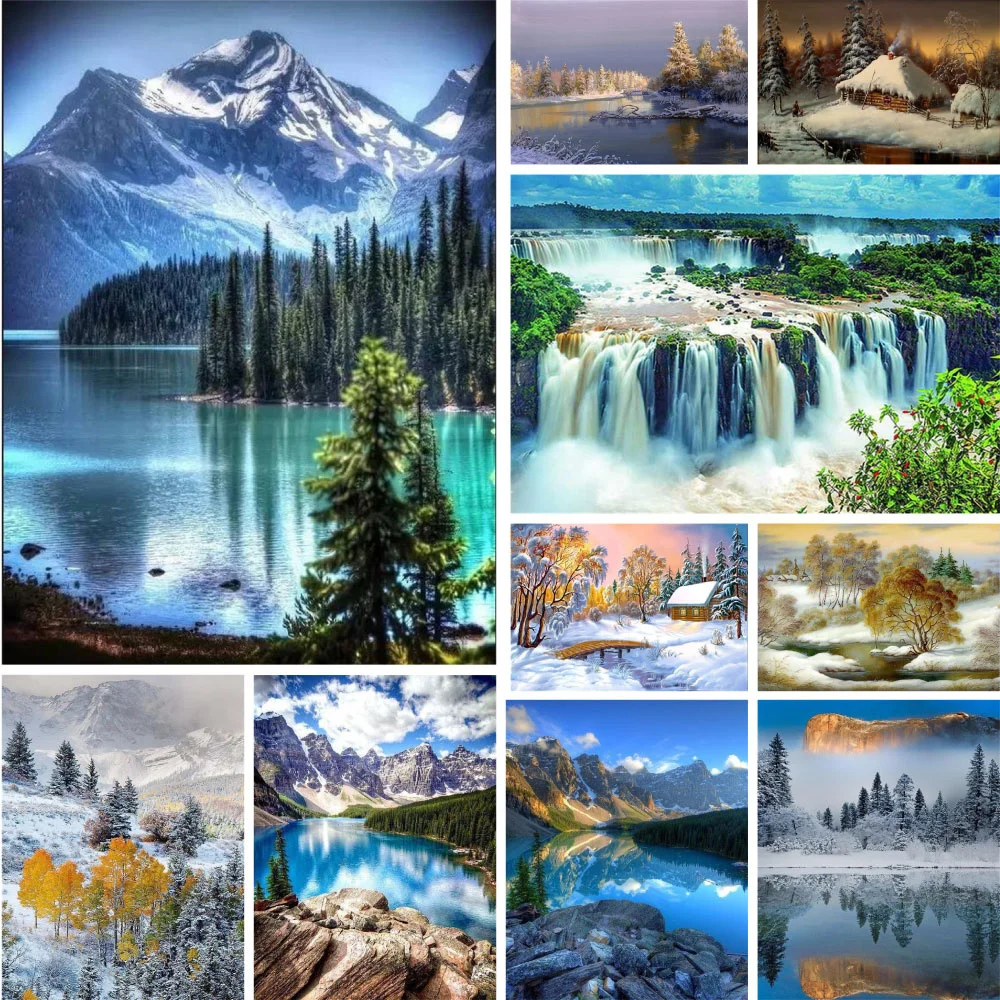 Landscape Magnificent Nature DIY Painting By Numbers Kit Acrylic Paints 40*50 Picture By Numbers Photo Wall Paintings For Kids