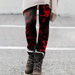 Halloween Leggings Womens Kawaii Graphic Cartoon Sports Tights Elastic High Waist Slim Trousers Butt Lifter Gym Wear Trousers