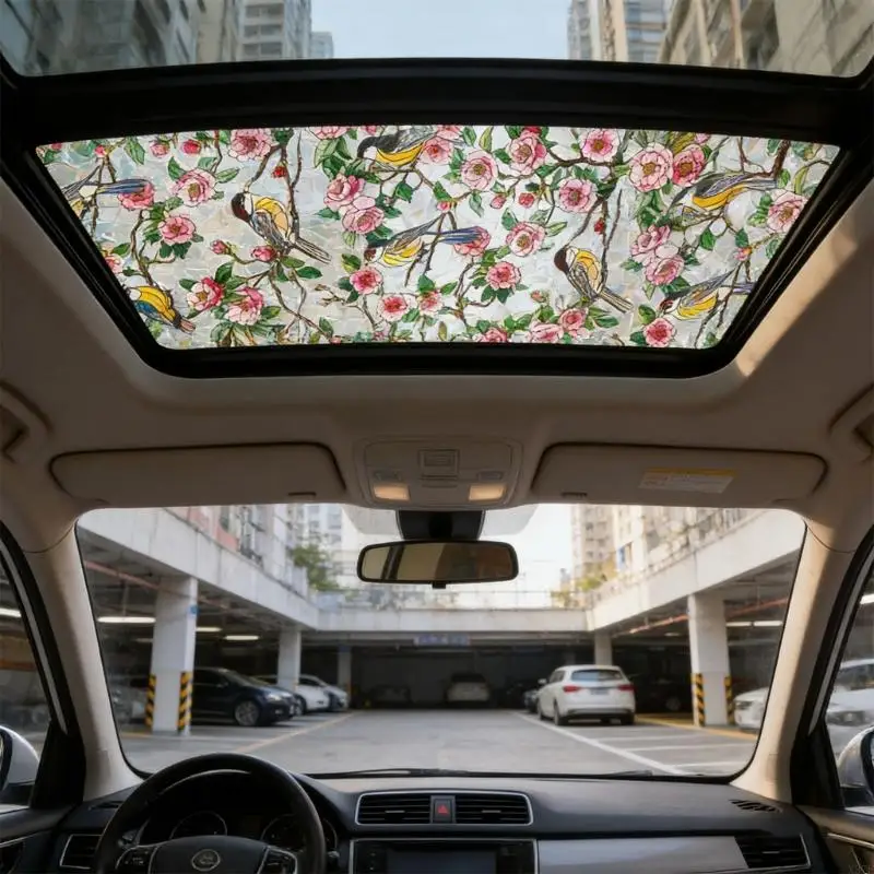 

Bird Themed Non Adhesive Window Cover For Car Sunroof And Home Glass Sun 100X43cm X37F