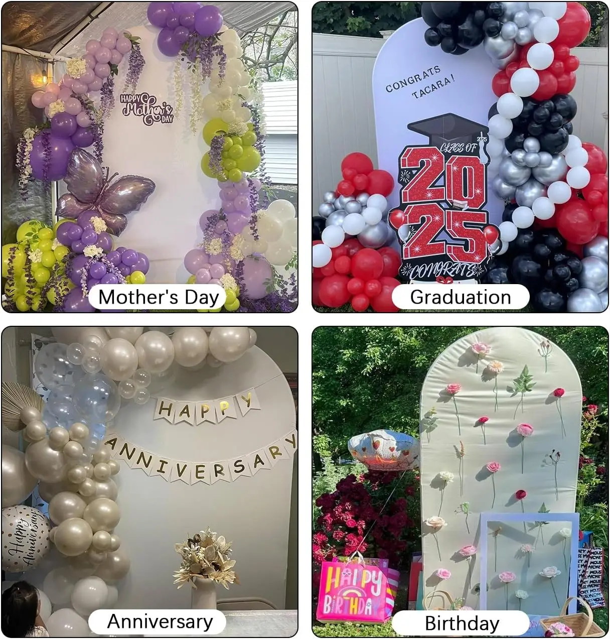 

Gold Wedding Arch Backdrop Stand and White Cover Set, 6.6FT Metal Backdrop Arch Stand and Cover for Parties, Doom Decoration