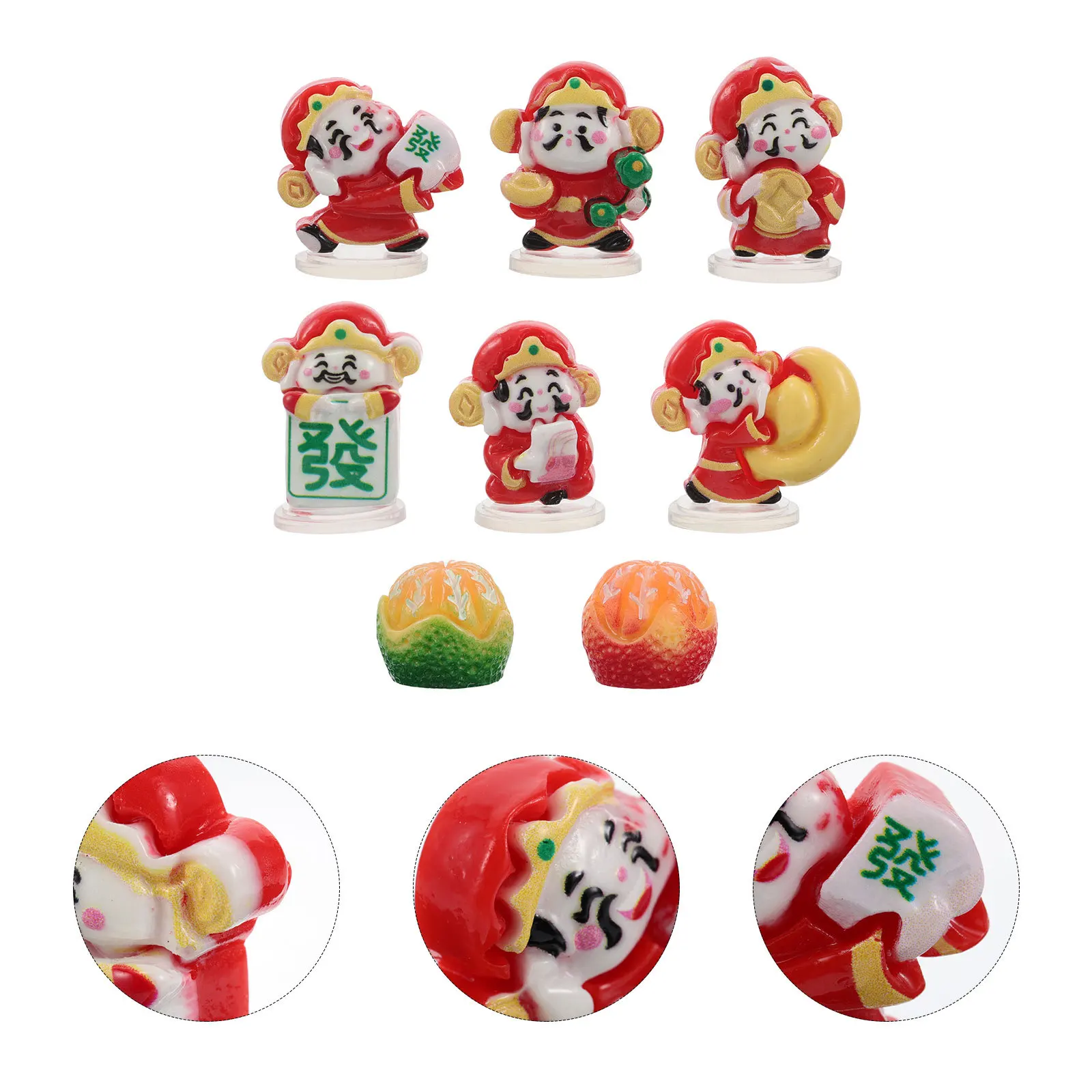 

8Pcs Mini of Wealth Car Ornament Buddha Statue Feng Shui Dashboard Decoration for Electric Vehicle Prosperity and