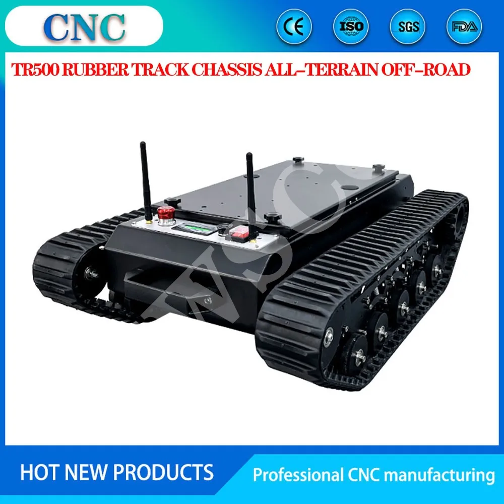 TR500 rubber track chassis, all-terrain off-road, outdoor shooting patrol robot, load 50kg+, support secondary development