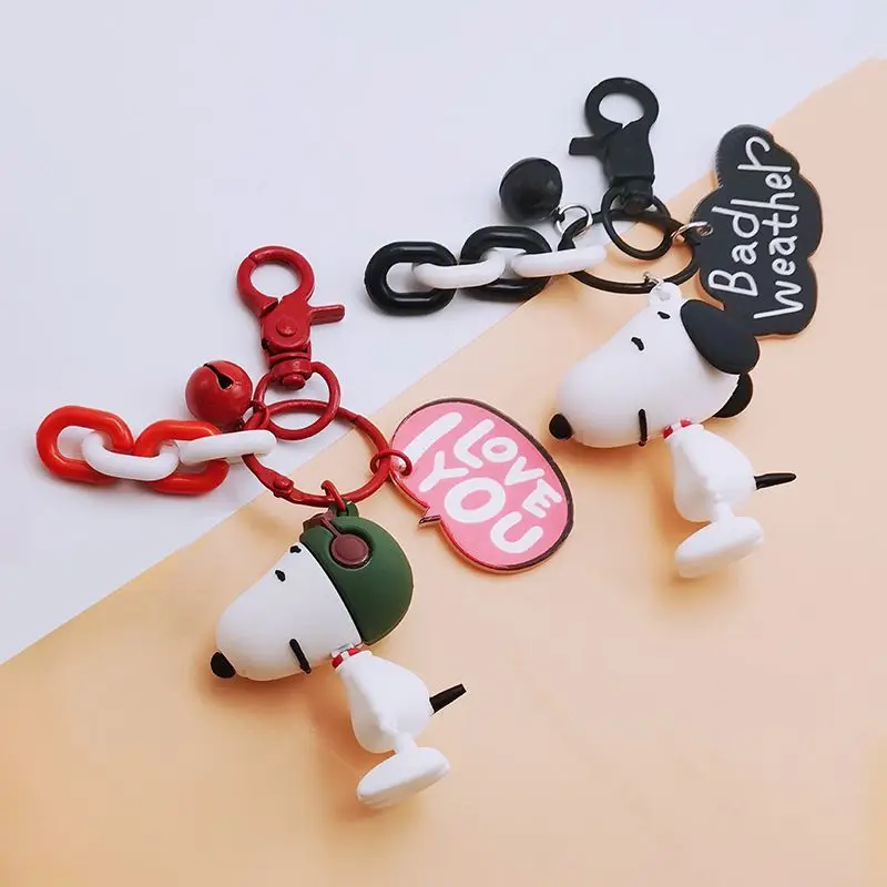 Snoopy Cartoon Animation Peripheral Puppy Style Creative Keychain Bag Pendant Charlie Brown Car Keychain Couple Birthday Gift