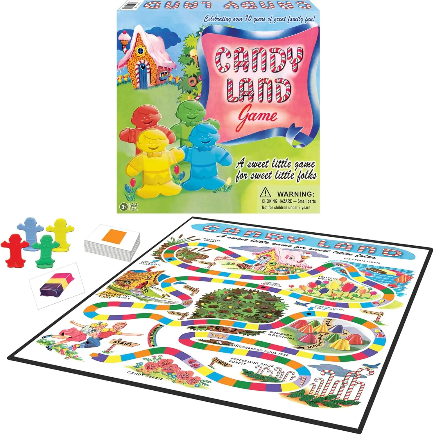 

Candy Land 65th Anniversary Board Game - Classic Race to Home Sweet Home, 2-4 Players, Ages 3+