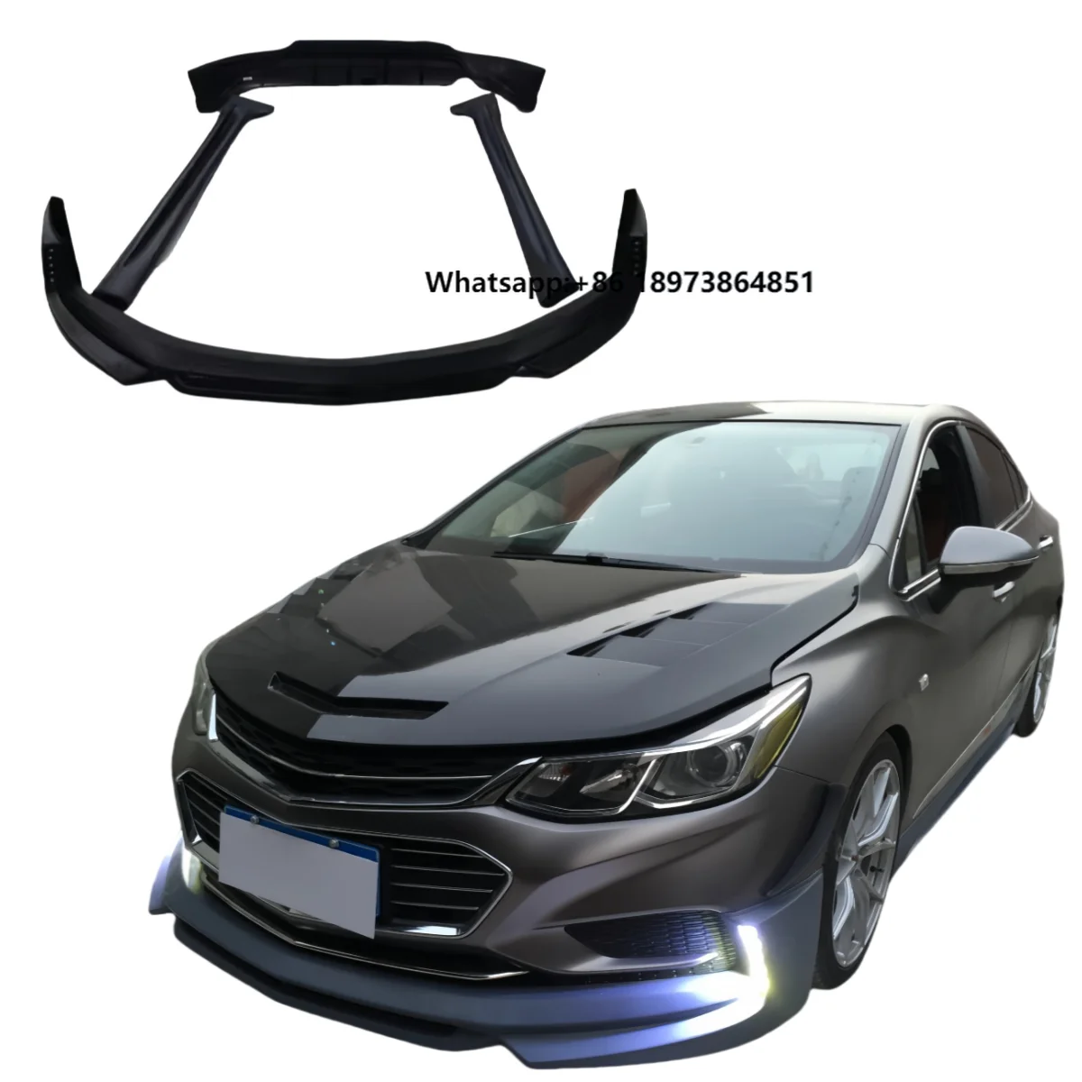

For the New Chevrolet Cruze Front Lip Rear Lip Side Skirt Hood Body Kit 2017-2019