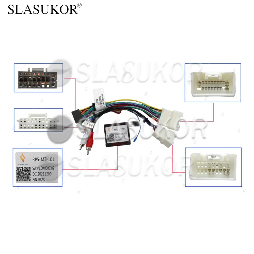 

16PIN Car Radio Cable For Mitsubishi Lancer ASX Outlander Rockford Canbus Cable Power Wire Cable Android Car