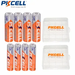 PKCELL 4Pcs AA Batteries 2500MWH+4Pcs 900MWH 1.6V NIZN AAA Rechargeable Battery NI-ZN Batterias with 2 Battery Holder Case Box