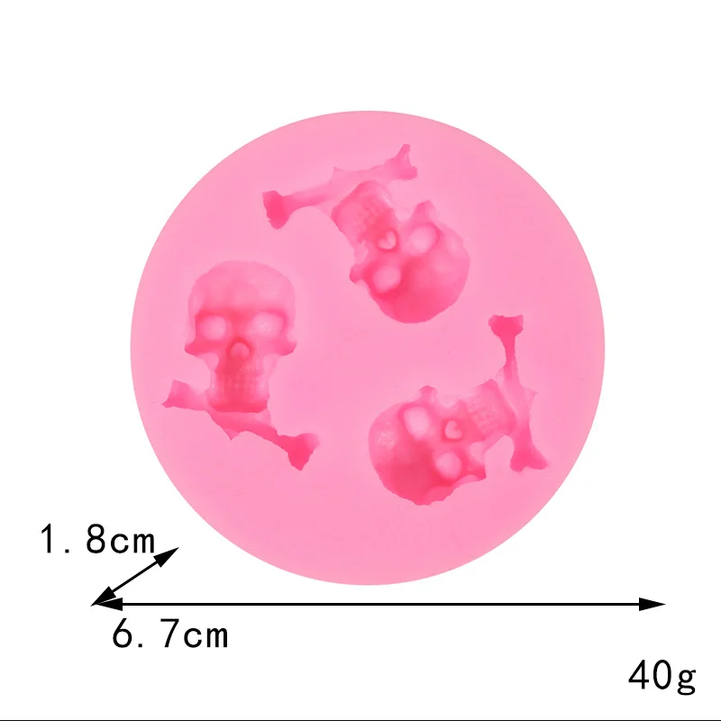 Skull Christening Mould Halloween Fondant Cake decoration Silicone Molds Cupcake Baking Tools handmade soap mold