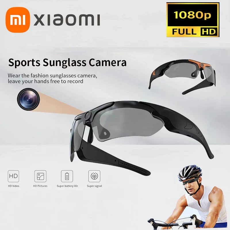 Новые очки Xiaomi с мини-камерой высокой четкости 1080p, умные очки, велосипедный рекордер, спортивные очки для записи на открытом воздухе