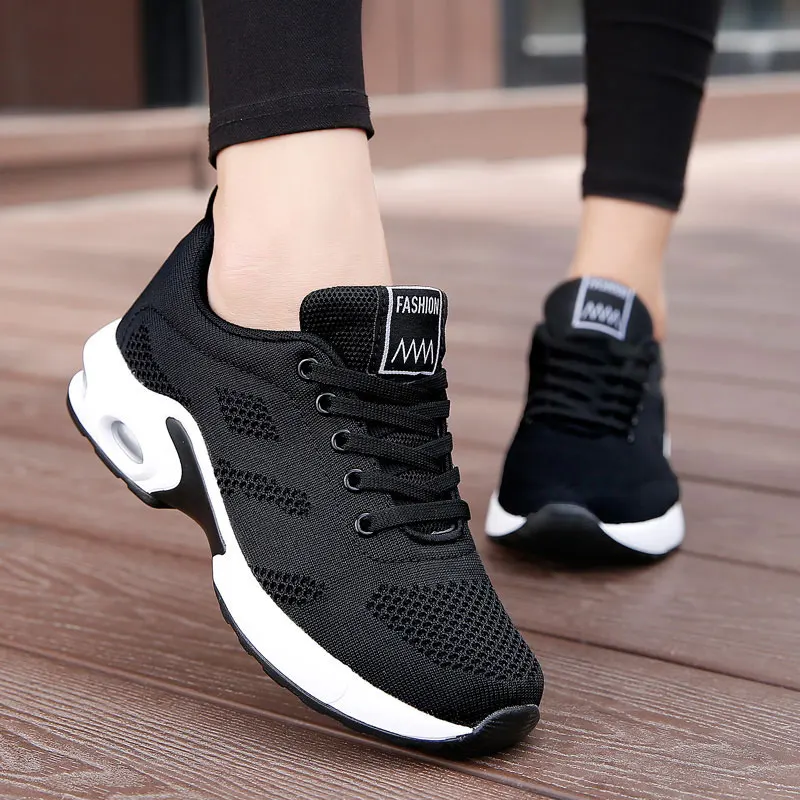 MWY Fashion Breathable Mesh Casual Shoes Platform Sneakers Womens Shoes Air Cushion Walking Shoes Wedge Trainers Schoenen Vrouw