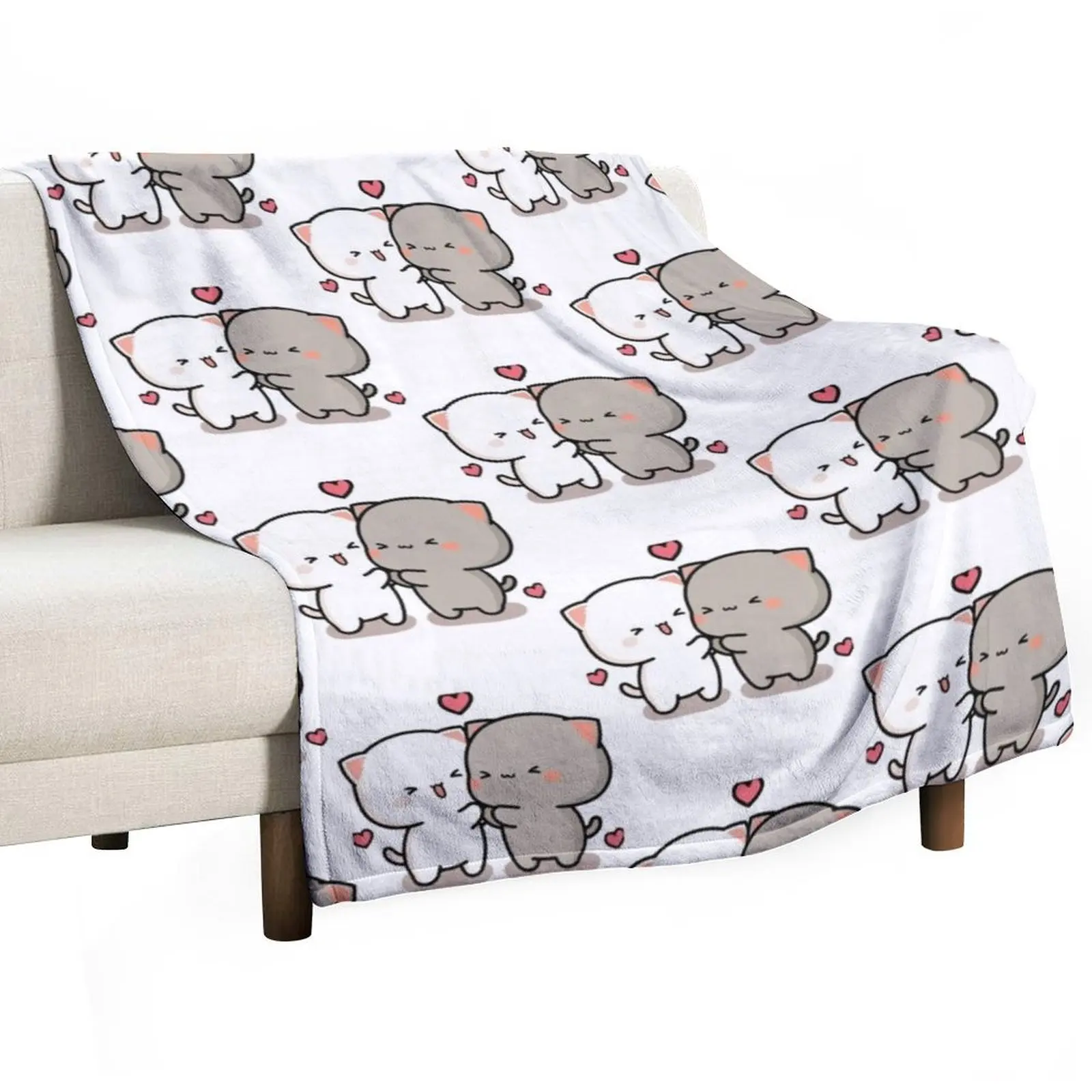 القط الخوخ و غوما عناق رمي بطانية البطانيات للسرير شعر لبطانيات أريكة رقيقة خمر