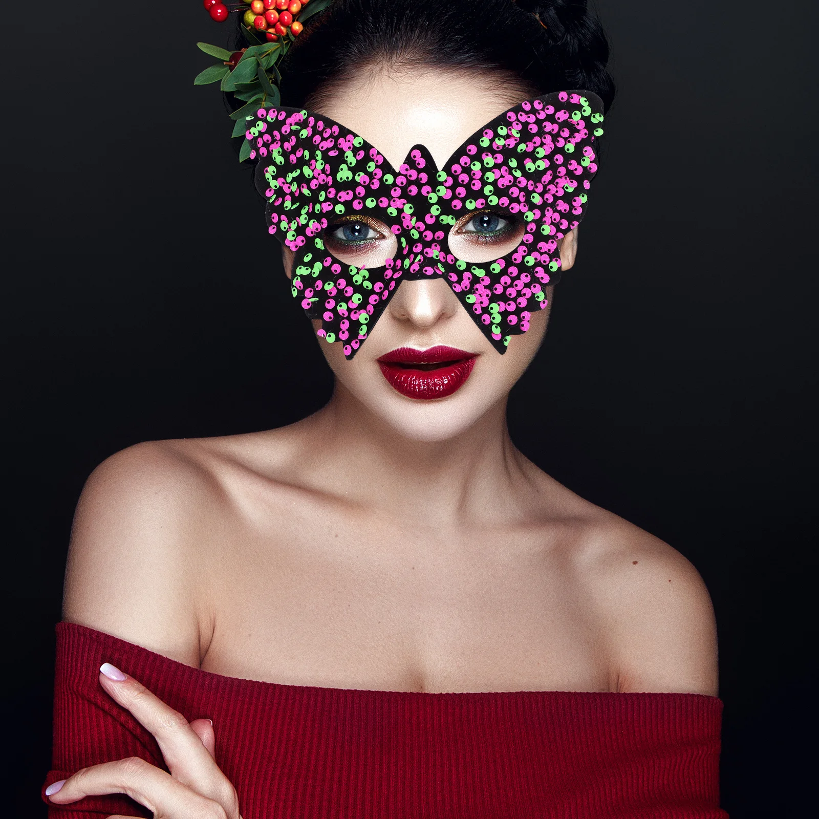 

Butterfly Masquerade Mask for Women Elegant Lightweight Plastic Design with Elastic Band Perfect for Party Decor Photo Prop