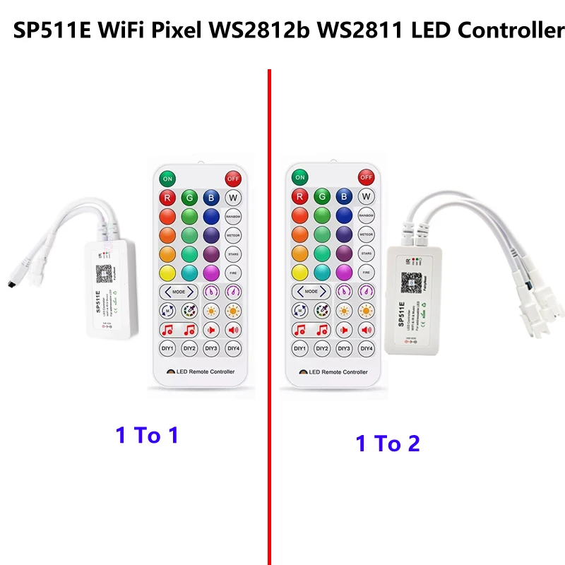 SP511E Volle Farbe LED Wifi Controller Musik APP Stimme Infrarot Fernbedienung Für WS2812b WS281 Pixel Address RGB LED Streifen