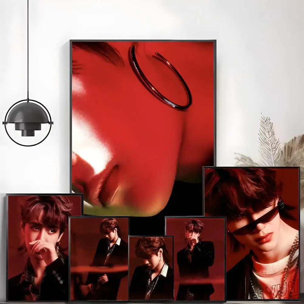 ملصق Yibo W-Wang الممثل عالي الدقة جداري لاصق مقاوم للماء لغرفة المعيشة المنزلية وغرفة النوم والديكور الجمالي