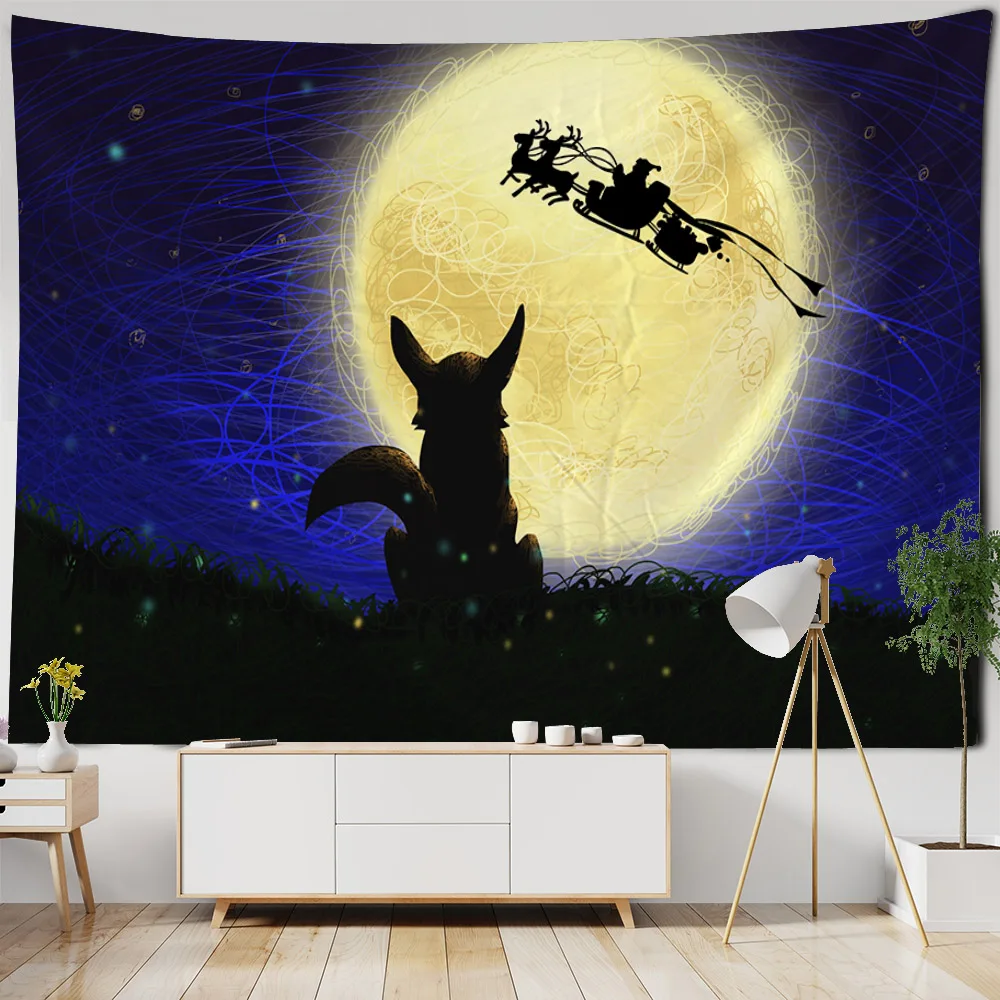 

Christmas Decoration Tapestry Wall Hanging, Christmas Oil Painting, Dreamy Starry Sky, Living Room, Bedroom, New Year's Gift