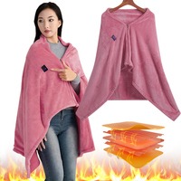 USB Electric Heated Blanket 3 Heating Levels Coral Fleece Heated Blanket Portable Body Warmer Blanket for Household and Office