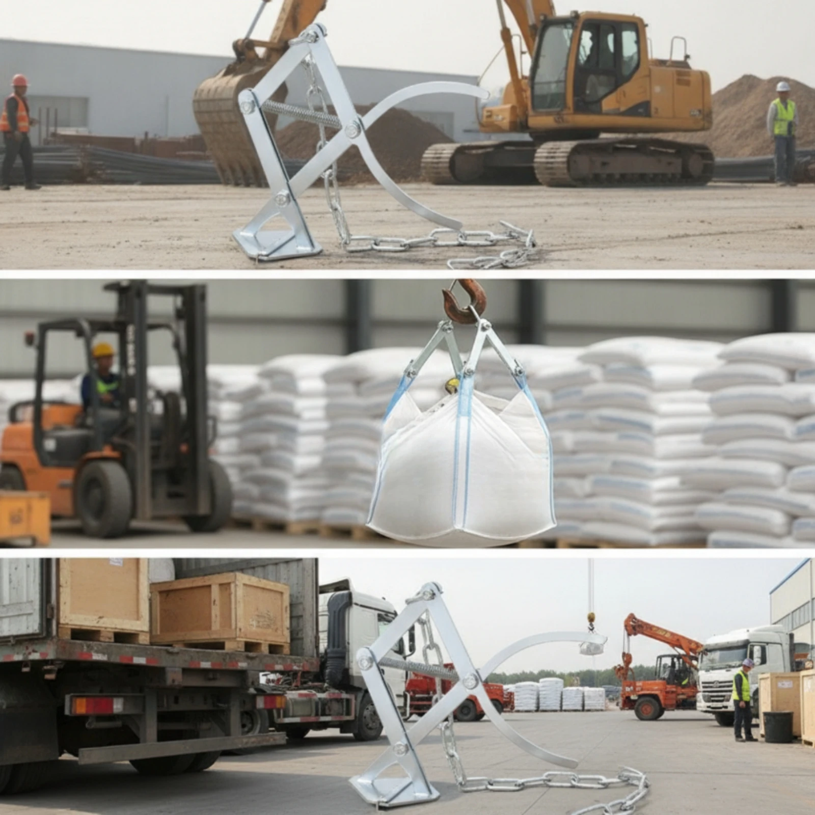 Automatic Clamp with Scissor Mechanism Secure Lifting Clamp with Chain Tool Reliable Corrosion-Resistant for Warehouse Workers
