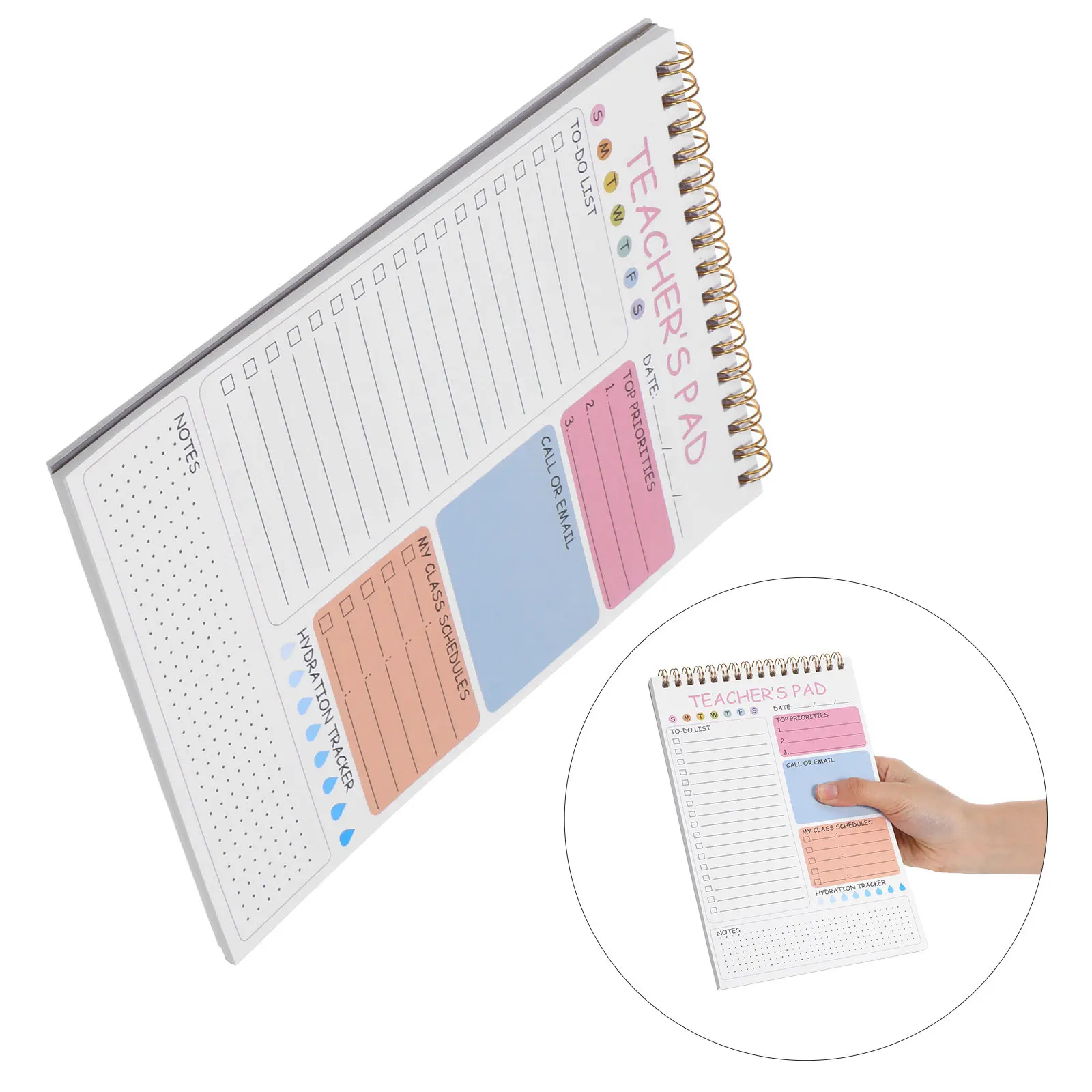 Teacher Planner 2026 Pink 8.6 Notepad Weekly Undated Lesson Planner Daily Task Organizer Office Business Schedule Book