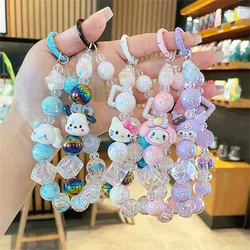 2024 Sanrio Cinnamoroll Keychain Kuromi Hello Kitty Phone Chain Keychain Pendant Backpack Bags Accessories My Melody Keychains