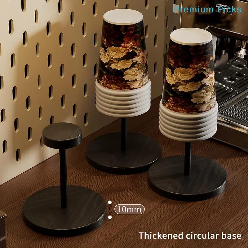 Walnut Colored Wooden Disposable Paper Cup Holder, Suitable for Household Coffee Corners, Kitchens, and Small Bar Counters