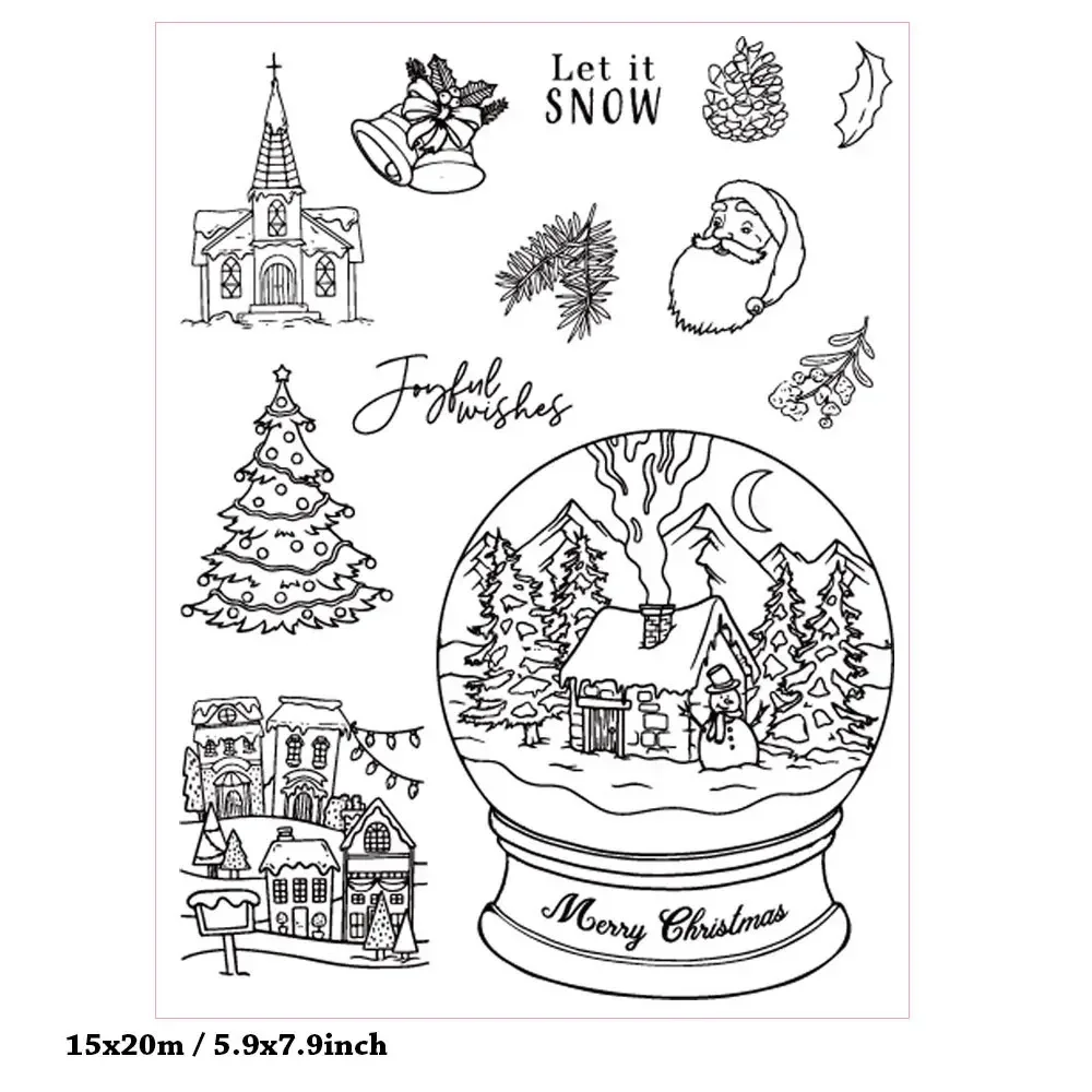 Silikonowe przezroczyste stemple, motyw świąteczny SantaTransparent Stamp Seal do tworzenia kartek DIY Scrapbooking Album Decora Craft T2009