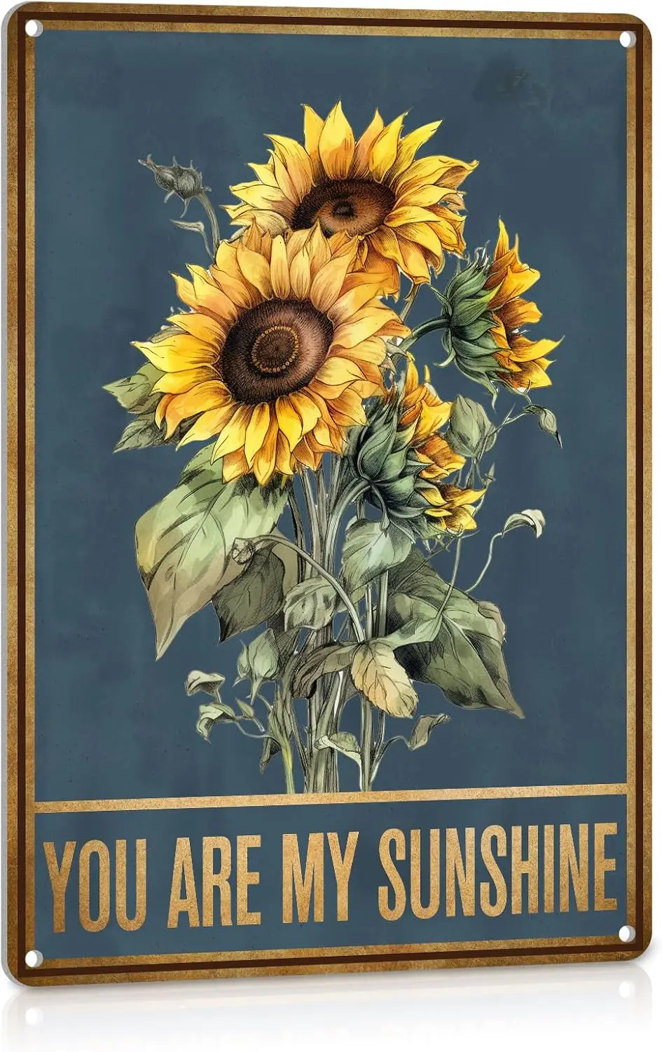 You Are My Sunshine Wall Decor Sunflower Metal Sign Vintage Tin Sign Sunflower Bathroom Wall Decor Home Kitchen Decorations -