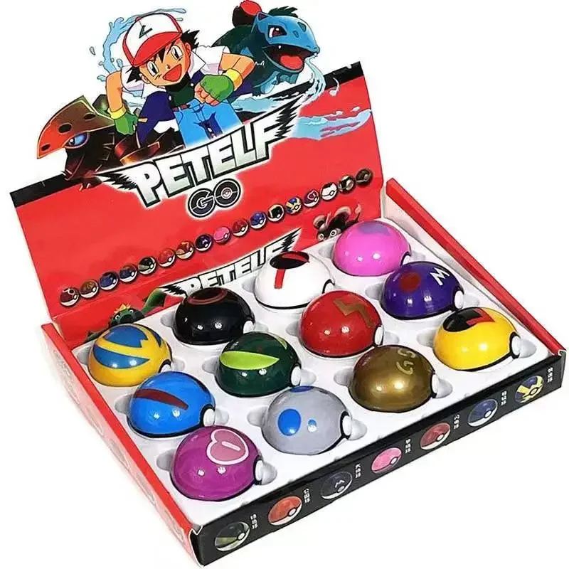 Miniso 12/20/24 unids/set 4-5 Cm PokeBall modelo Anime figura monstruo de bolsillo mascota elfo muñecas juguetes para regalo de cumpleaños para niños