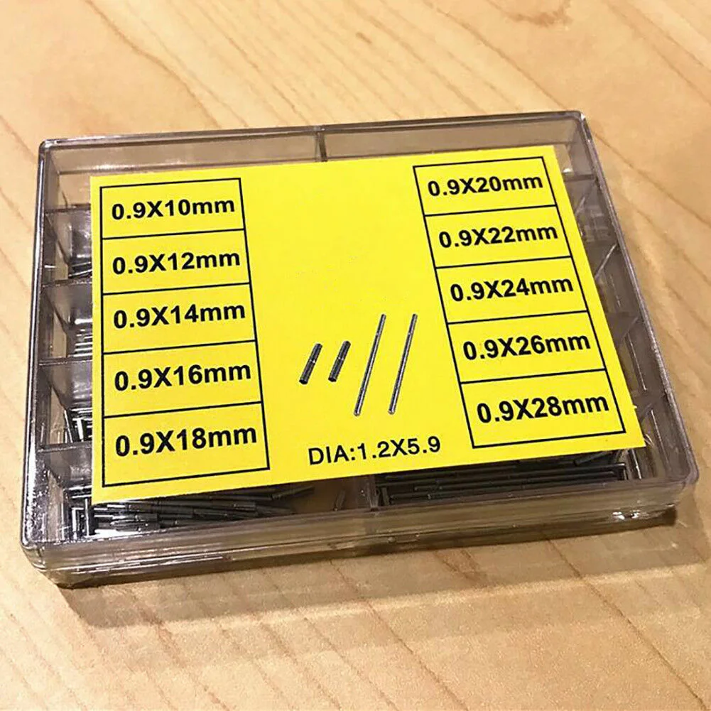 Watch Parts 1.2mm Steel Notched Tube With 0.9mm Capsa Pin 10-28mm Assortment Box For Watch Band Bracelet Strap Repair Parts