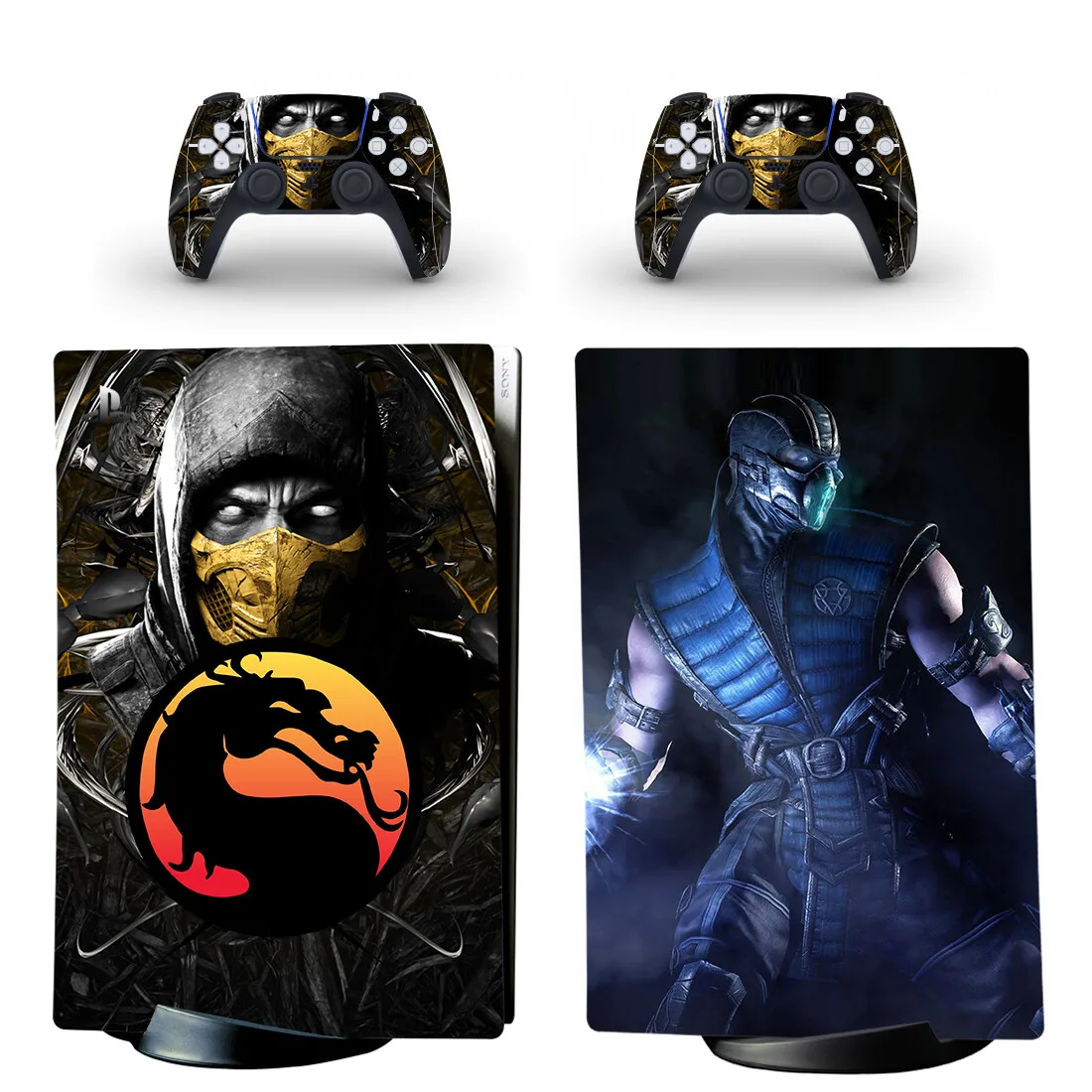 Mortal Kombat PS5 Digital Skin Sticker Decal Cover for Console and 2 Controllers Vinyl Skins