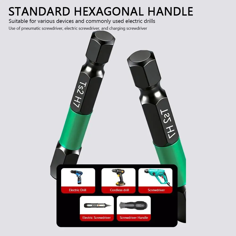 10PCS Long Lasting S2 Alloy Impact Bit High Hardness Impact Ready Hex Bit Magnetic Screwdriver Bit Home Repair