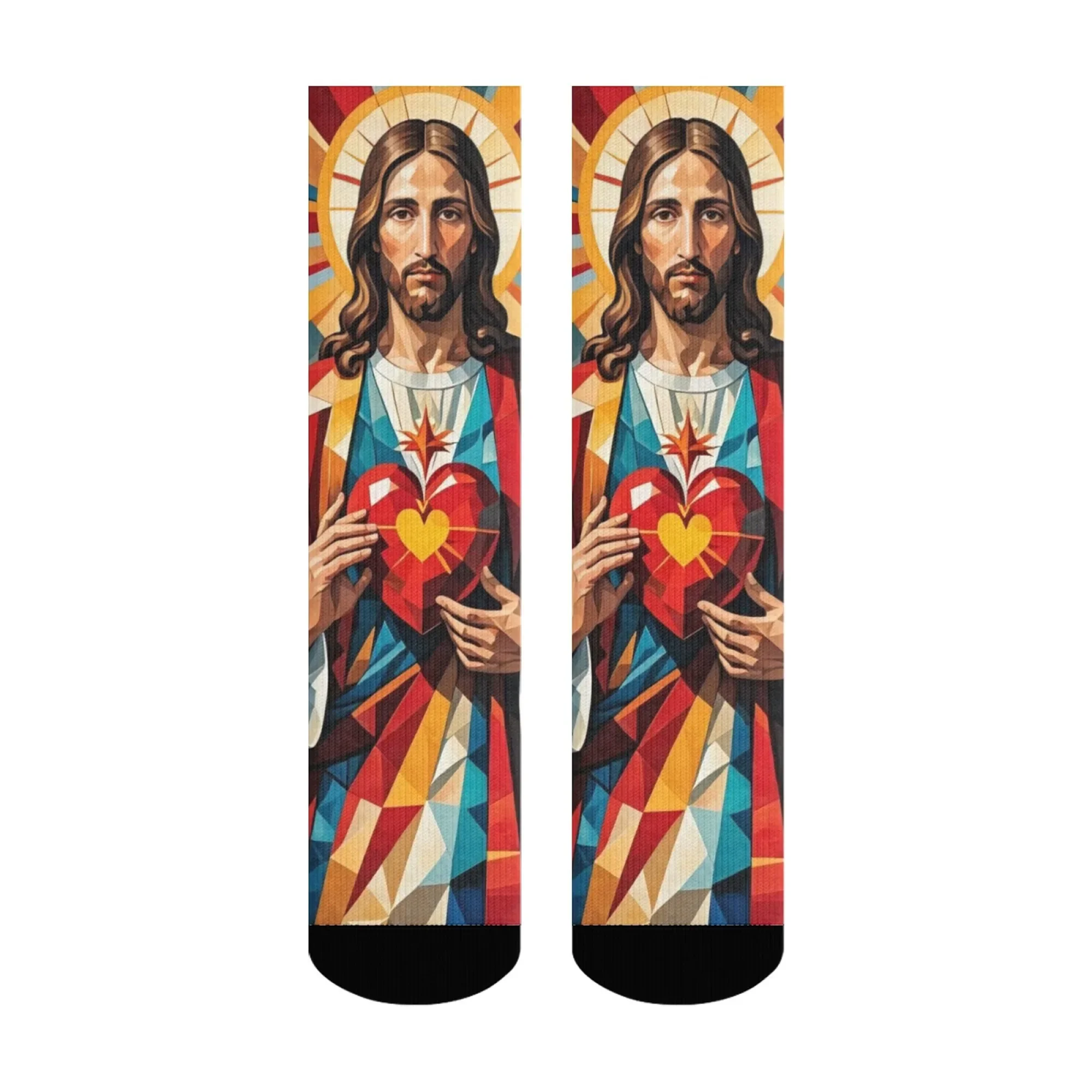 

Матросские носки в религиозном стиле с принтом Иисуса, подходящие для спортивной и повседневной носки, модные нескользящие повседневные дизайнерские носки