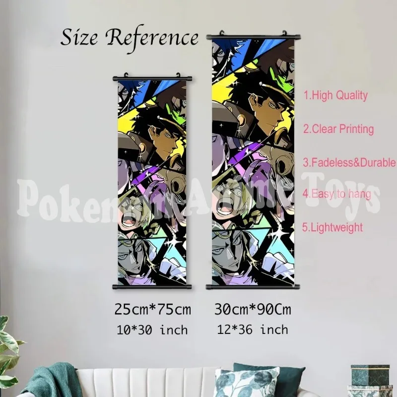 Anime JoJo Bizarre Adventure Retro WhitePaper Sticky Posters Wall Sticker DIY Living Room Bar Cafe Figures Game Wall Decoration