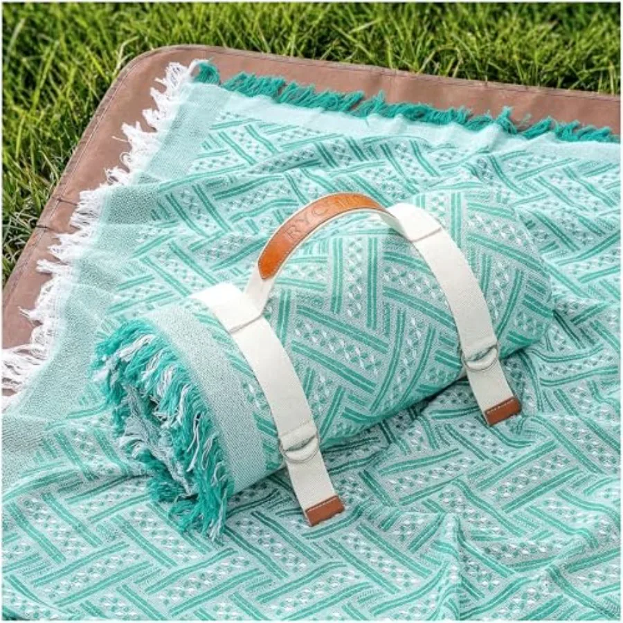 

2 in 1 Extra Large Boho Beach Blanket Towel Giant Woven Outdoor Picnic Mat Camping Gear Cruise Essential 2025 Summer Vacation M