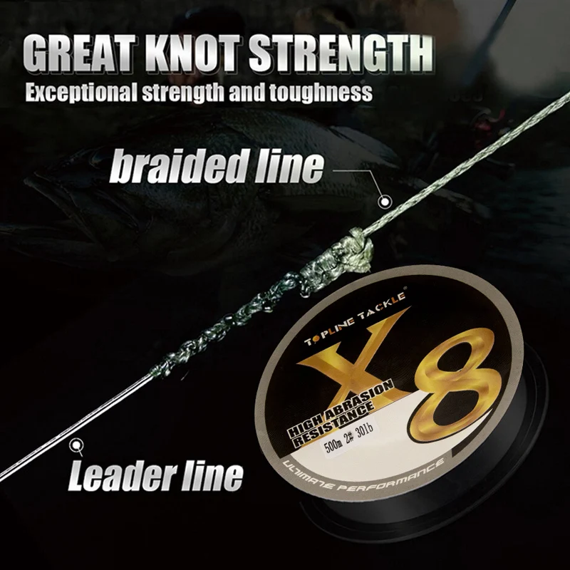 Braided Fishing Line Multifilament PE Line 30LB Super Strong Multicolor Sea Saltwater Carp Fishing Weave 8X 500M