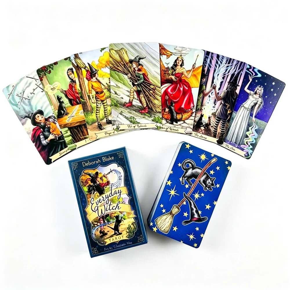 78Pcs Everyday Witch Tarot Cards Deck for Beginners Divination Game English Version Witchcraft Supplies Mini Portable Tarot Deck