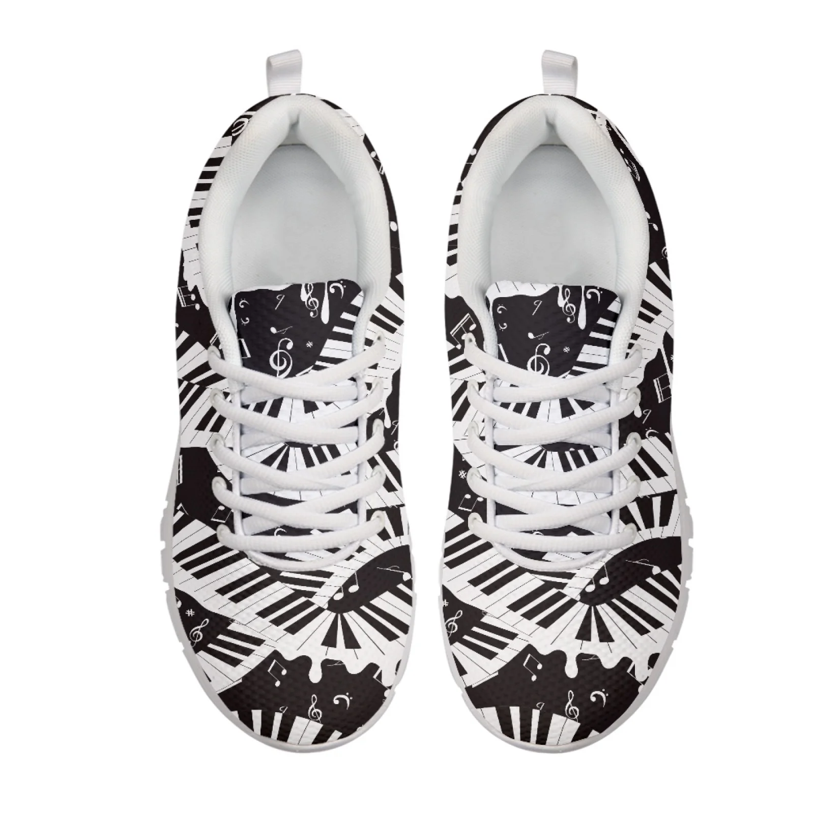 Coloranimal Musical Note Print Comfortable Athletic Sneaker for Women Mesh & EVA Sole Mens Sports Tennis Shoes for Running