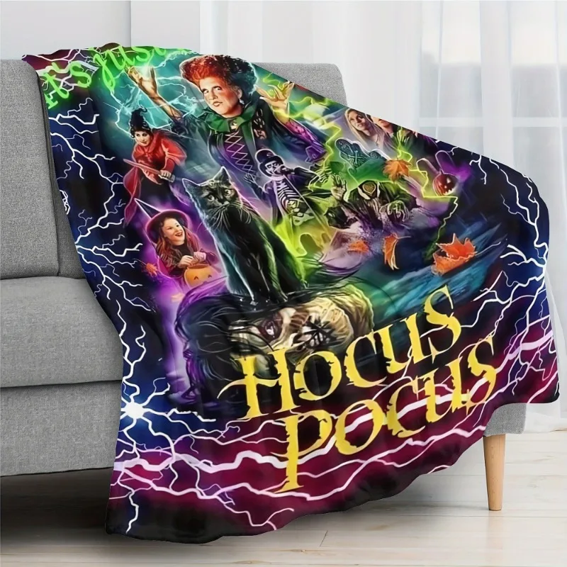 Hocus Pocus Blanket Warm and Vibrant Throw Blanket for Bed Multi-Purpose Cozy and Thoughtful Idea for Valentine's Day Halloween